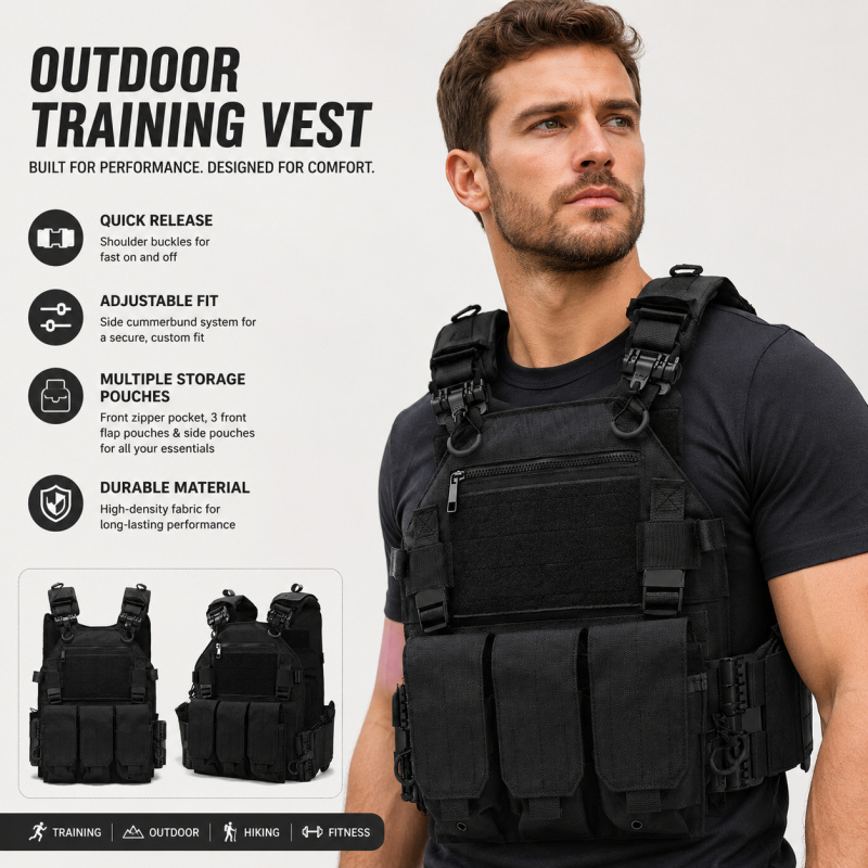 Outdoor Hunting Magazines - سترة تكتيكية من البوليستر مع حامل