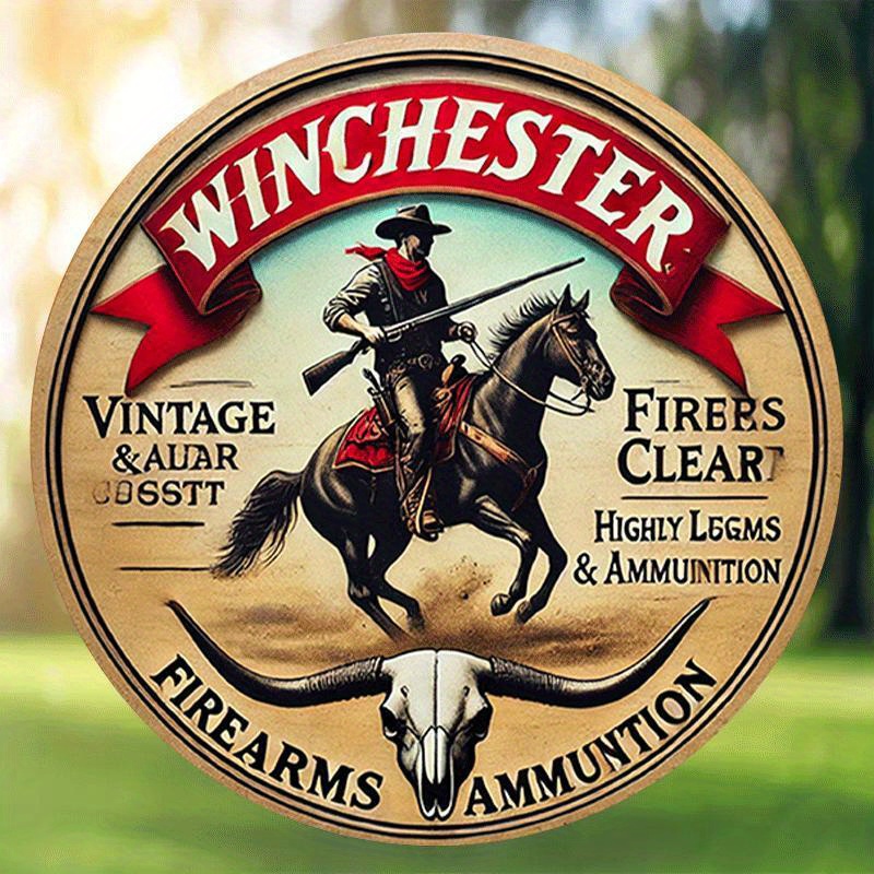 Outdoor Hunting Events - لافتة معدنية مستديرة عتيقة من وينشستر