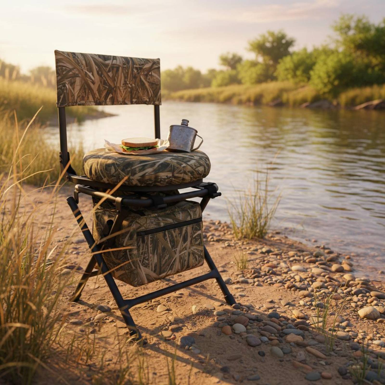 كرسي صيد قابل للطي مع مسند ظهر - مراجعة Hunting And Fishing Outdoor Chairs وسعره