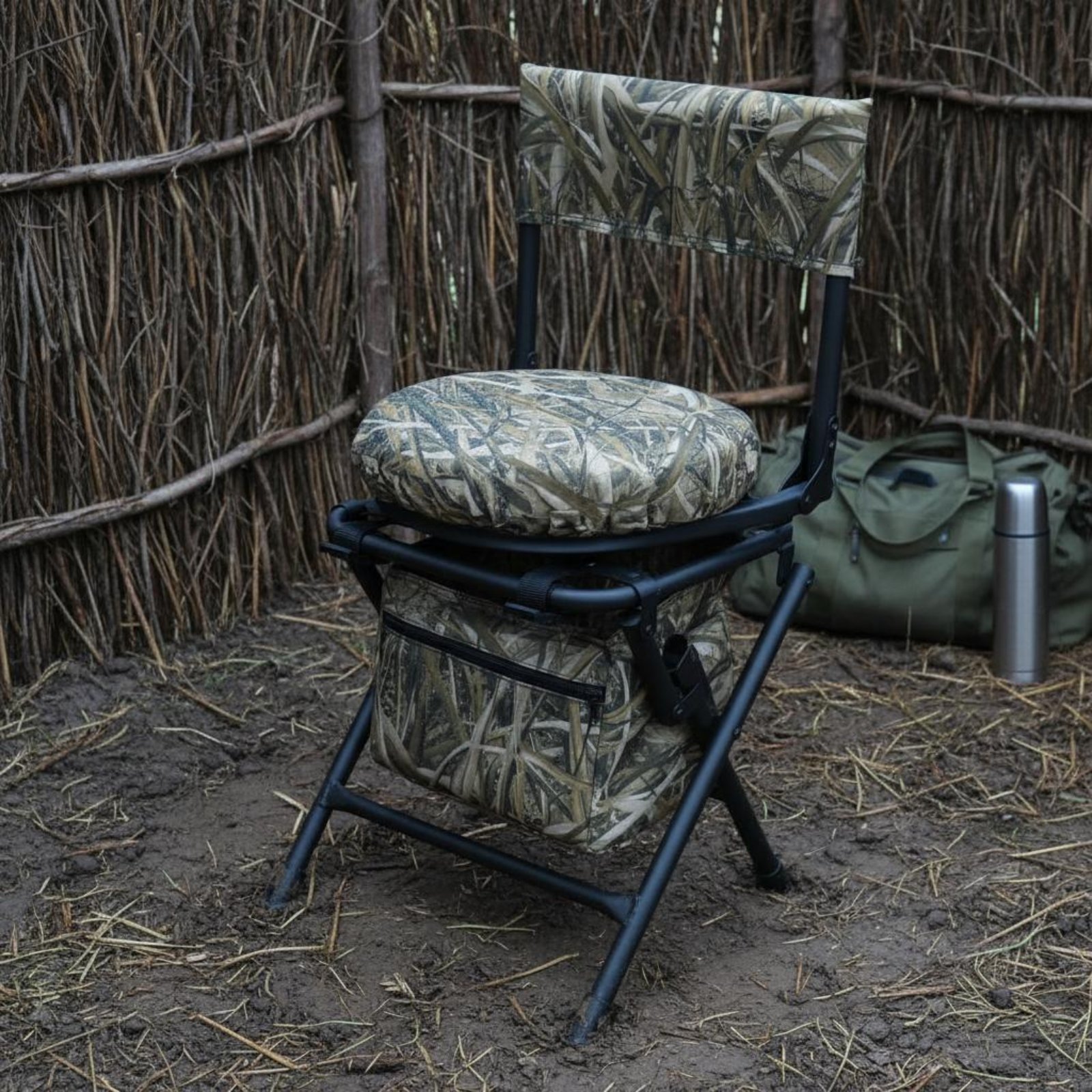 كرسي صيد قابل للطي مع مسند ظهر - مراجعة Hunting And Fishing Outdoor Chairs وسعره