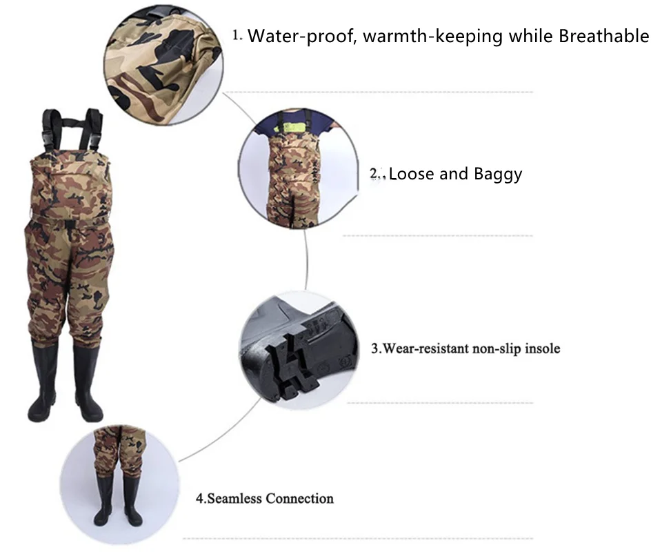 التمويه الصيد الخوض السراويل ف - مراجعة Outdoor Hunting Overalls وسعره